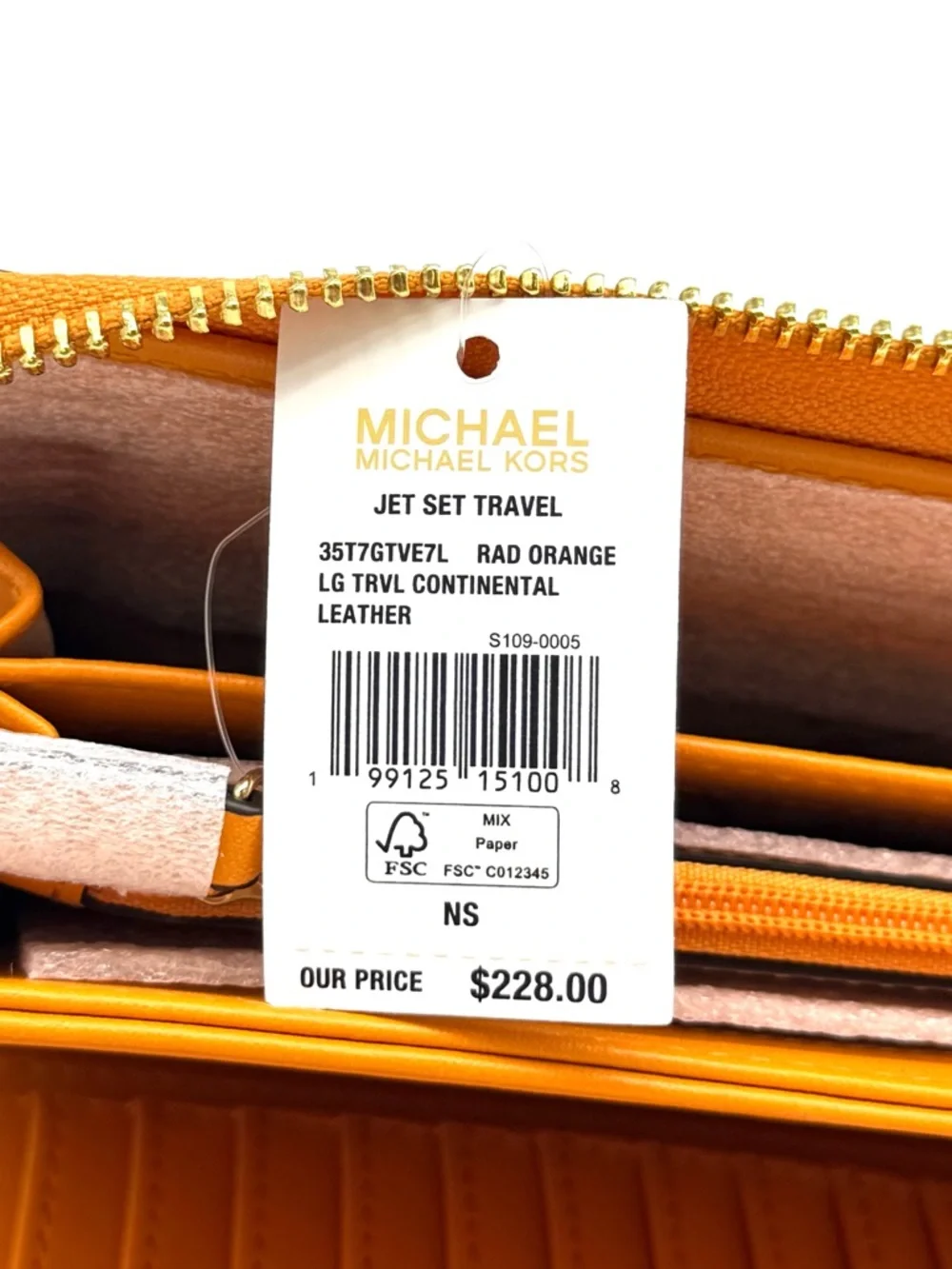Michael Kors Large Continental Wallet Rad Orange